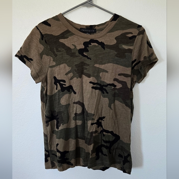 Sanctuary Tops - Sanctuary For Anthropologie Green Camo Tee Size Small